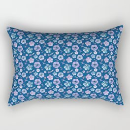 Blue and Pink Phlox Flowers Rectangular Pillow