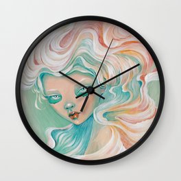 Jezebel Wall Clock | Acrylic, Curated, Digital, Elinjonsson, Painting, Pop Art, Surrealism 