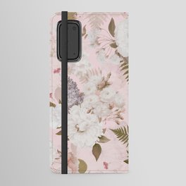Blush And White Vintage Botanical Spring Flowers And Forest Garden Android Wallet Case