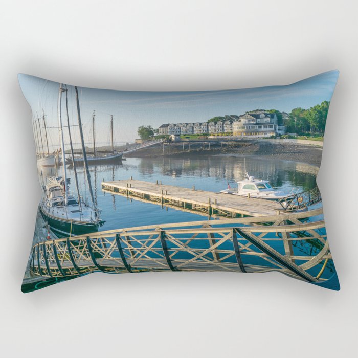 Bar Harbor Maine Dock View Bar Harbor Inn Print Rectangular Pillow