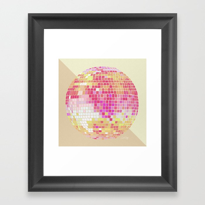 Disco Ball – Pink Ombré Framed Art Print