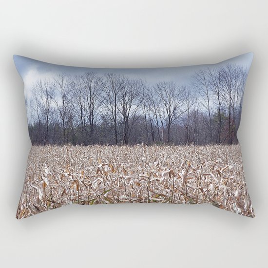 Field of Corn left Behind Rectangular Pillow