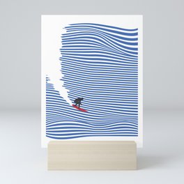 Surfing Jaws Mini Art Print