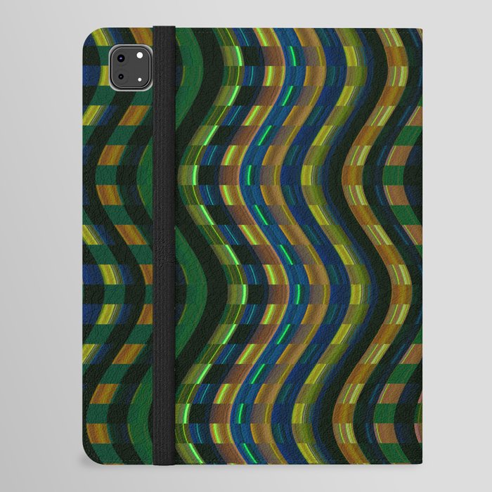 Green Wave Abstract Pattern iPad Folio Case