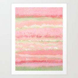 In a Watermelon Mood | Pastel Watercolor Strips Art Print