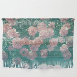 peach floral vintage photo effect Wall Hanging