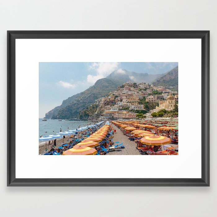 Positano Beach Framed Art Print