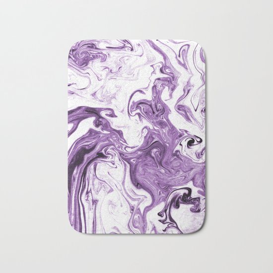 Marble Suminagashi lilac 4 watercolor pattern art pisces water wave ocean minimal design Bath Mat