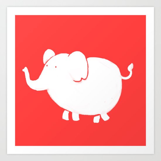 White Elephant Art Print
