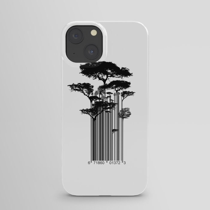 Barcode Trees illustration  iPhone Case