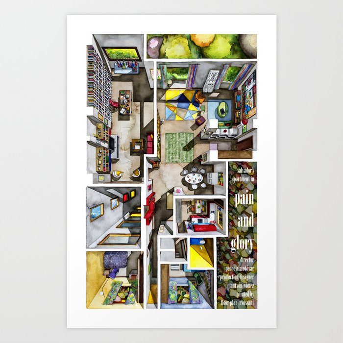 PAIN AND GLORY's apartment in watercolor Art Print