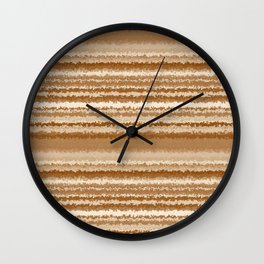 Tones of Brown Abstract Lines Wall Clock