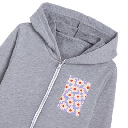 Abstract Flower Shape - Lilac, Cream and Red Kids Zip Hoodie