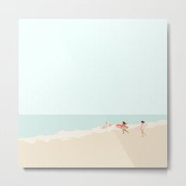 Surfers 3 Metal Print | Female, Pink, Surfing, Ocean, Ladies, Drawing, Women, Surfboard, Beach, Sufer 