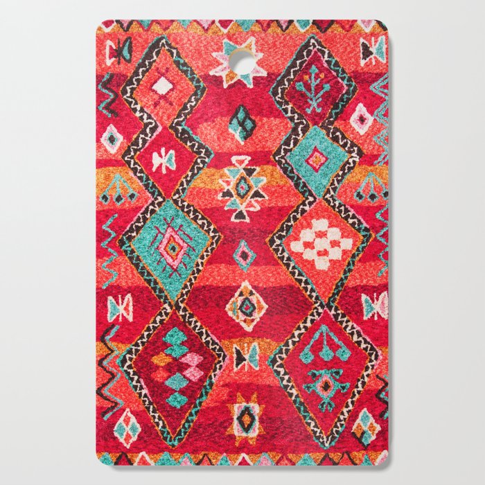 N197 - Red Oriental Heritage Bohemian Traditional Moroccan Style Cutting Board