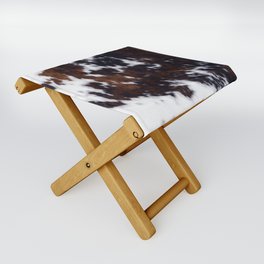 Brown Cowhide, Cow Skin Print Pattern Folding Stool