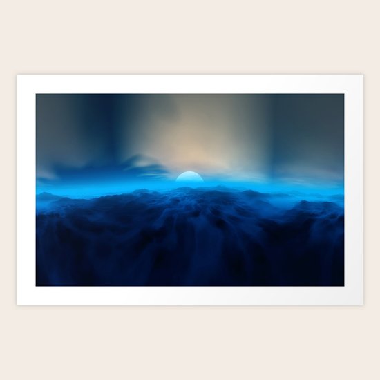 Blue #moon Art Print