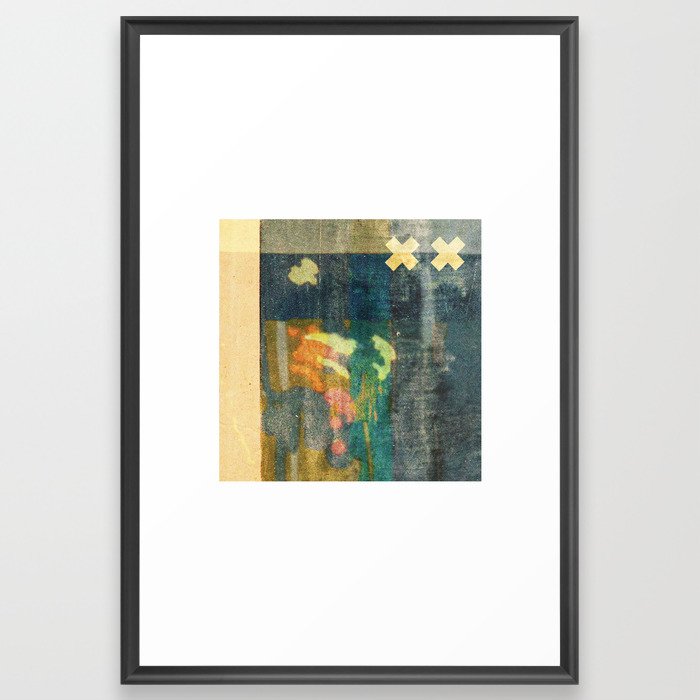 Collage Abstract Vintage Paper Framed Art Print