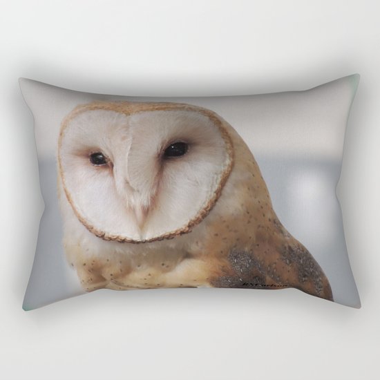 Barn Owl on Alert Rectangular Pillow