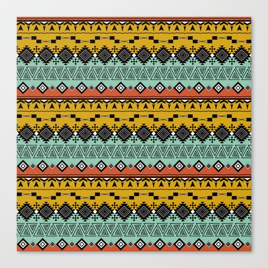 Colorful Aztec pattern. Canvas Print