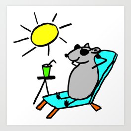 Rat on Vacation Art Print
