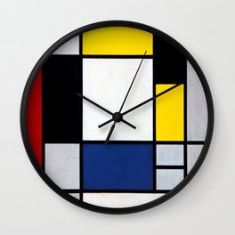 Piet Mondrian (Dutch, 1872-1944) - Title: COMPOSITION WITH YELLOW, RED, BLACK, BLUE AND GRAY - Date: 1920 - Style: De Stijl (Neoplasticism), Abstract, Geometric Abstraction - Oil on canvas - Digitally Enhanced Version (2000 dpi) - Wall Clock