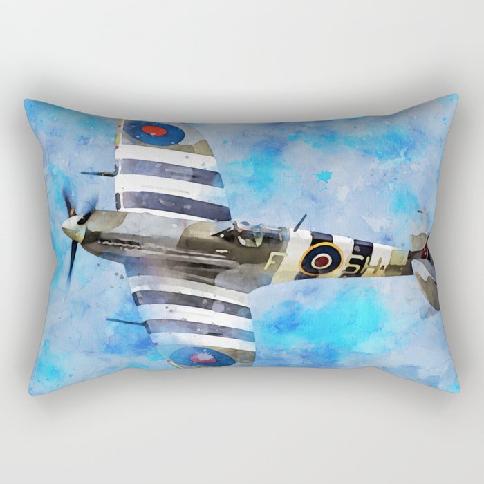 Supermarine Spitfire in flight Rectangular Pillow