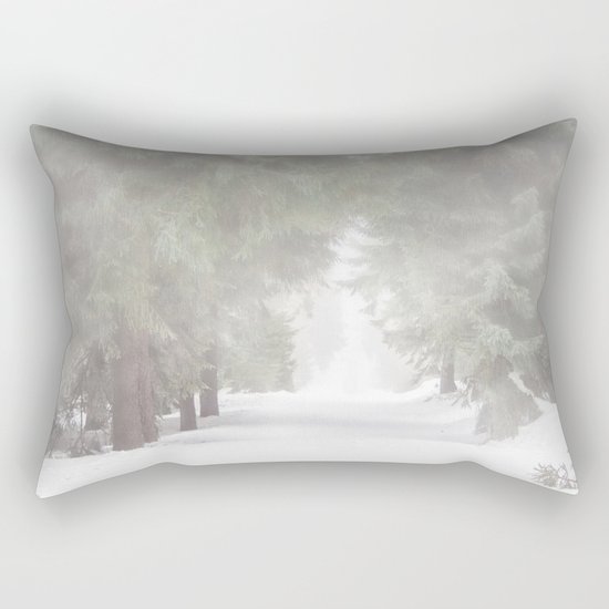 Enchanted forest - Winter Snow Wood Trees Rectangular Pillow