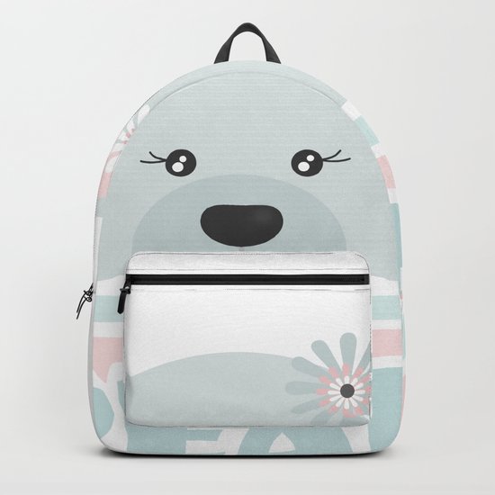 A curious bear . Backpack