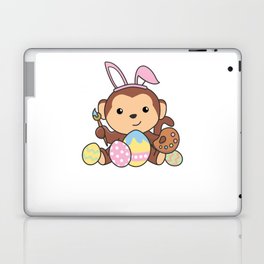 Cute Monkey For Easter With Easter Eggs As Easter Laptop Skin