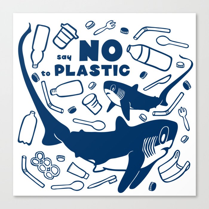 Say No to Plastic- Alopias Canvas Print