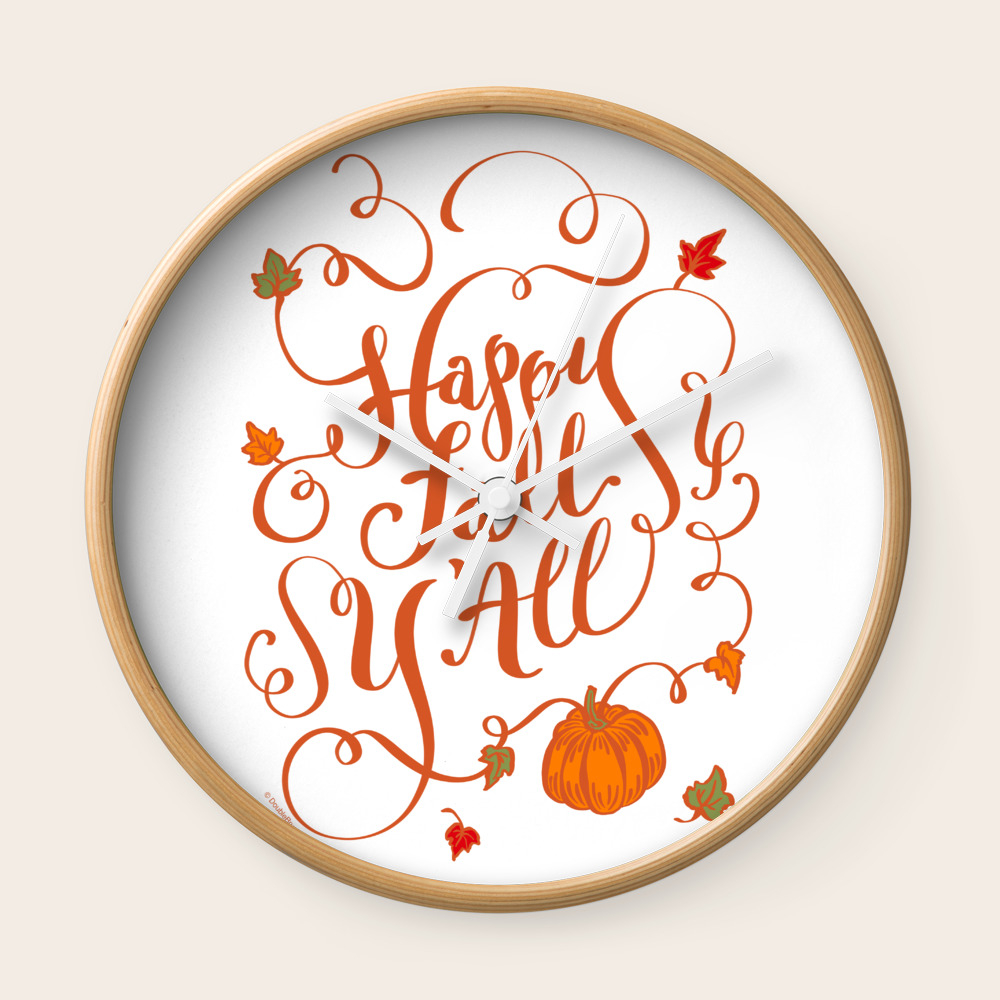 Happy Fall Y All Pumpkin And Vines Fall Season Colors Hand