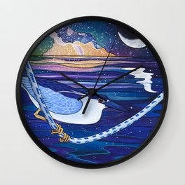 Galactic Night Heron Wall Clock