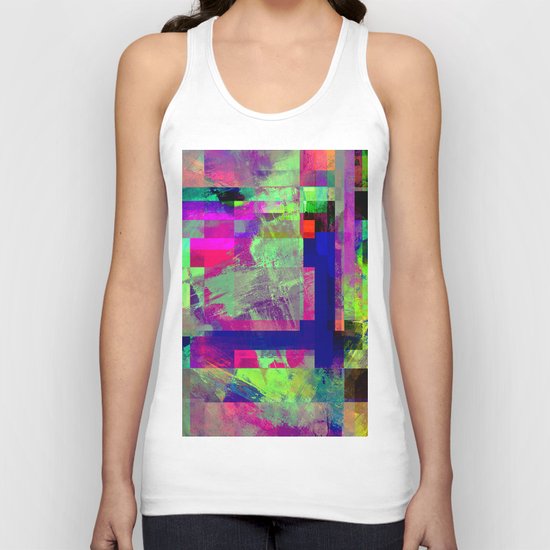 Pastel Geometry X - Abstract, goemetric, pastel coloured, textured artwork Unisex Tank Top