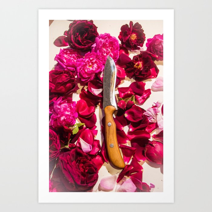 "Knife & Roses" by Chantal Elena Mitchell Art Print