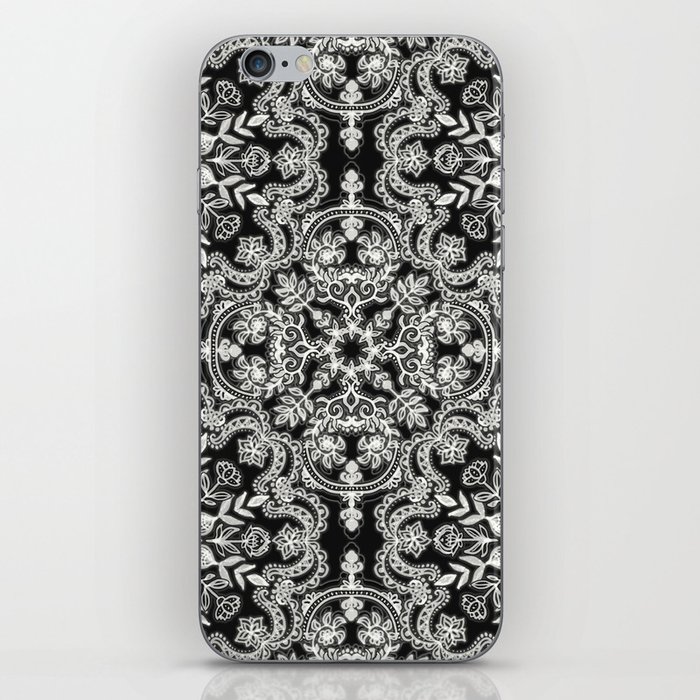 Black & White Folk Art Pattern iPhone Skin