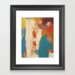 Rustic Orange Teal Abstract Framed Art Print