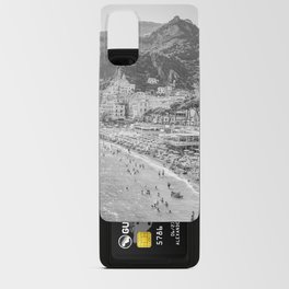 Black and White Amalfi Coast Landscape | Coastal Beach Summer Art Print | Travel Photography in Italy Android Card Case