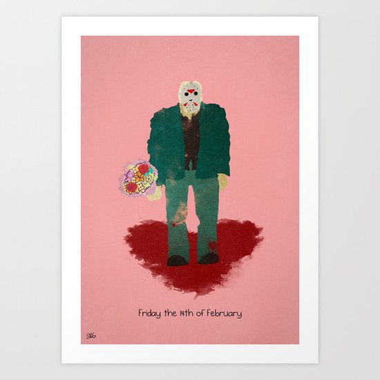Friday the 14th of February (Monsters in Love) Art Print