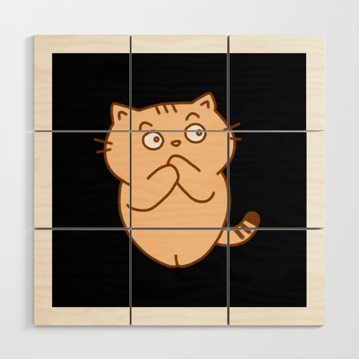 Shush  Kitty Brown Kitten Is A Quiet Cat Wood Wall Art