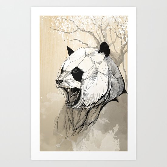 Angry Panda Art Print