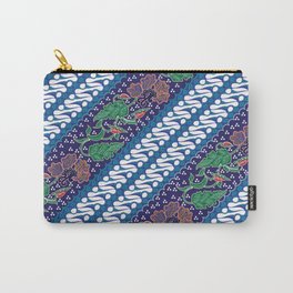 Indonesian combination batik with dominant blue color Carry-All Pouch | Java, Digital, Ethnic, Traditional, Indonesia, Pattern, Floral, Parang, Graphicdesign, Patterns 
