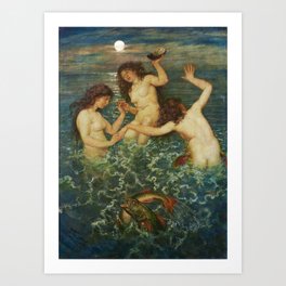 Three Mermaids by Hans Thoma, 1879 Art Print
