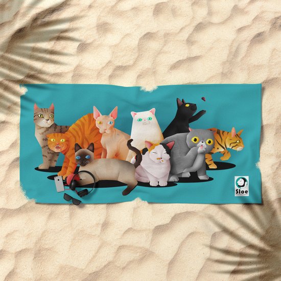 Gatos Cats Beach Towel By Sloeillustrations Society6