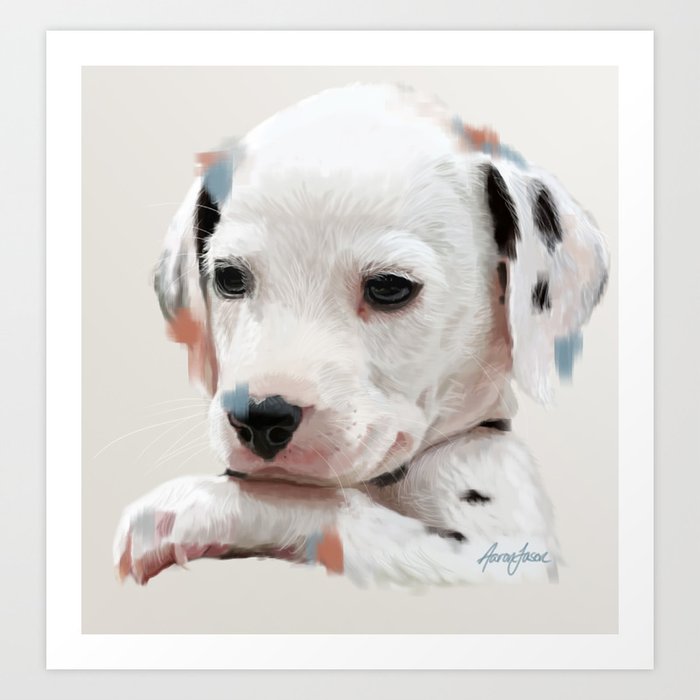 Dalmation Pup Art Print