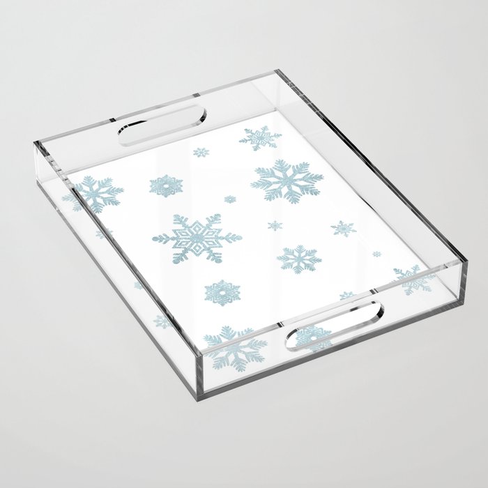 Glitter Snowflakes Acrylic Tray