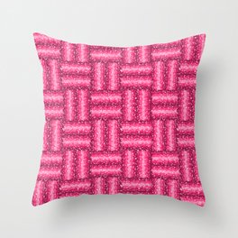 Cute pink glittery criss cross pattern Throw Pillow