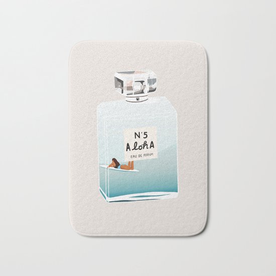 No.5 Aloha, hawaii art, aloha art, summer art, perfume art Bath Mat