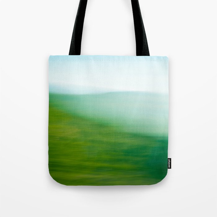 Mountains and Sea - green abstract nature photograph Tote Bag