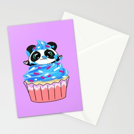 A Panda Popping out of a Cupcake Stationery Cards